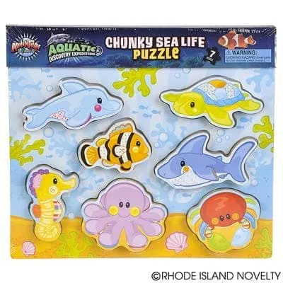 7 Piece Chunky Sea Life Wooden Puzzle
