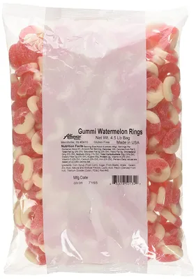 Gummi Watermelon Rings 4.5 lb. Bag