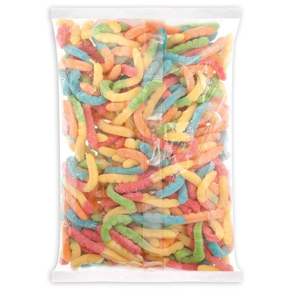 Sour Large Neon Gummi Worms 4.5 lb. Bag