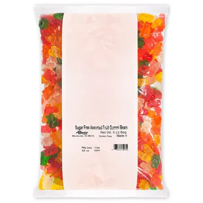Sugar Free Assorted Fruit Gummi Bears 5 lb. Bag