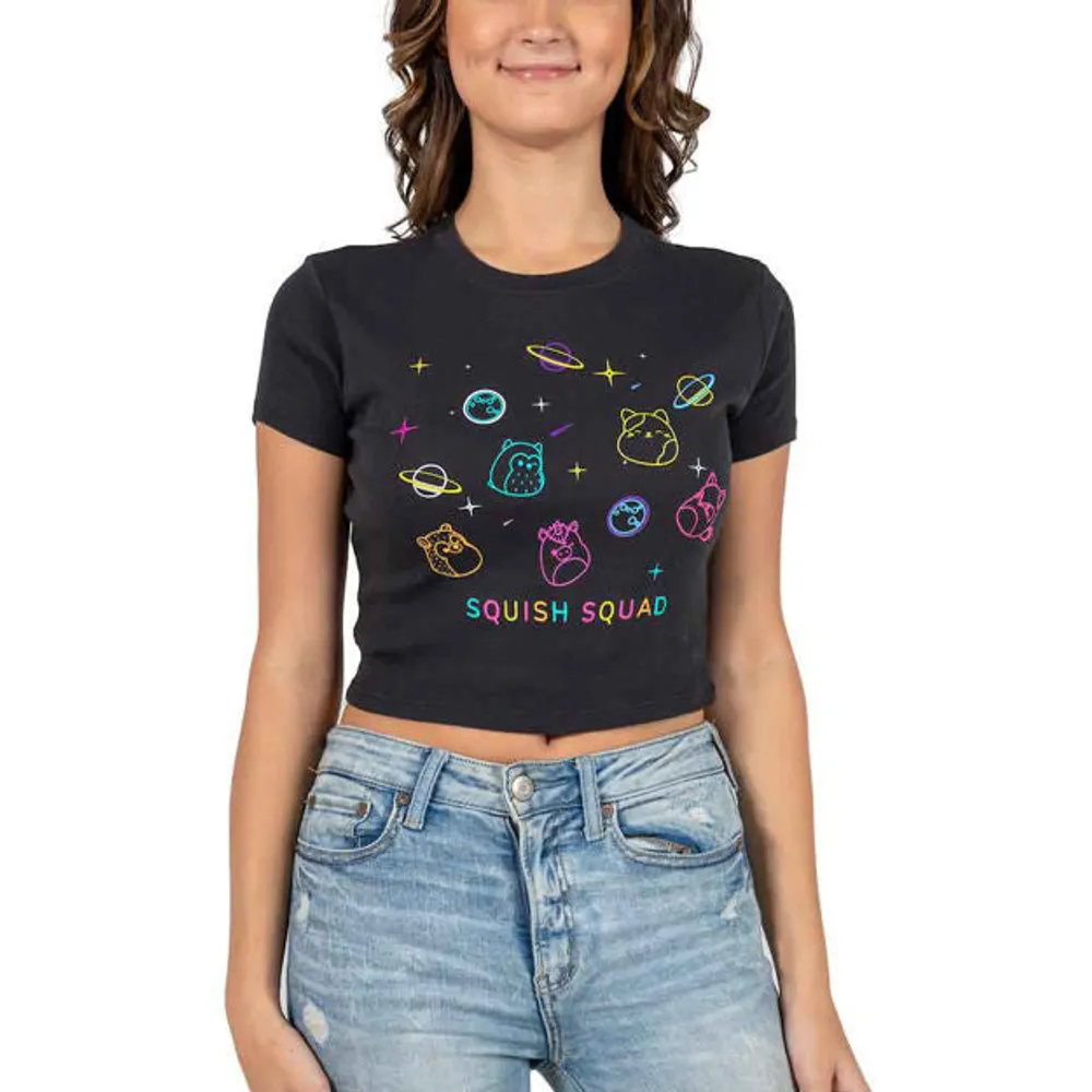 Squishmallows Bright Galaxy Cropped Juniors Tee