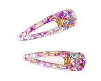 Boutique Gel Sparkle Hairclips 2pc