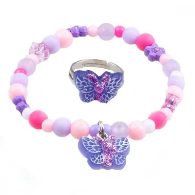 Sparkle Butterfly Bracelet & Ring Set