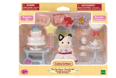 Calico Critters Party Time - Tuxedo Cat Girl