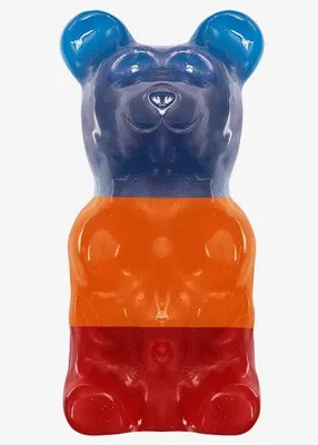 World's Largest 3 Tone Flavor Gummy Bear - Blue Raspberry / Orange / Cherry