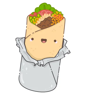 Happy Burrito 4" Sticker