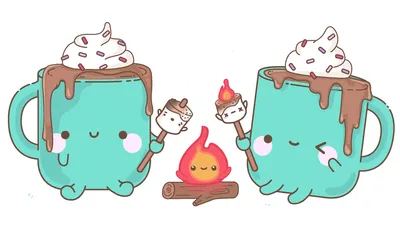 Hot Chocolate Campfire 4" Sticker
