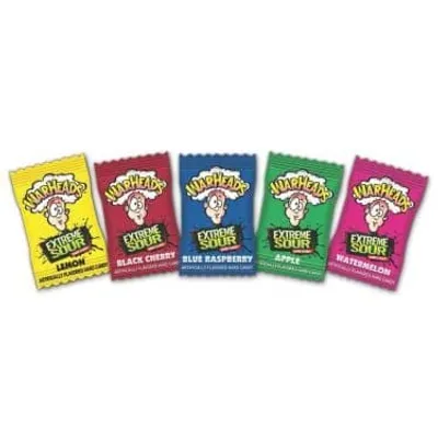 Warheads Extreme Sour Assorted Wrapped - 30 lb. Bag