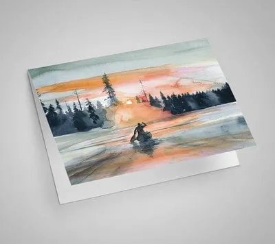 Sunset Paddle Blank Card