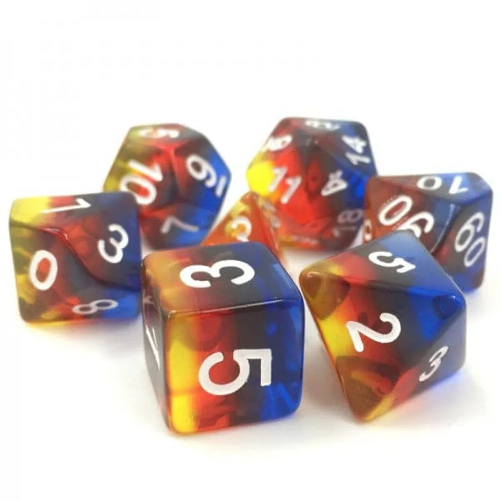 Fire Cloud - 7 Dice Set with Bag