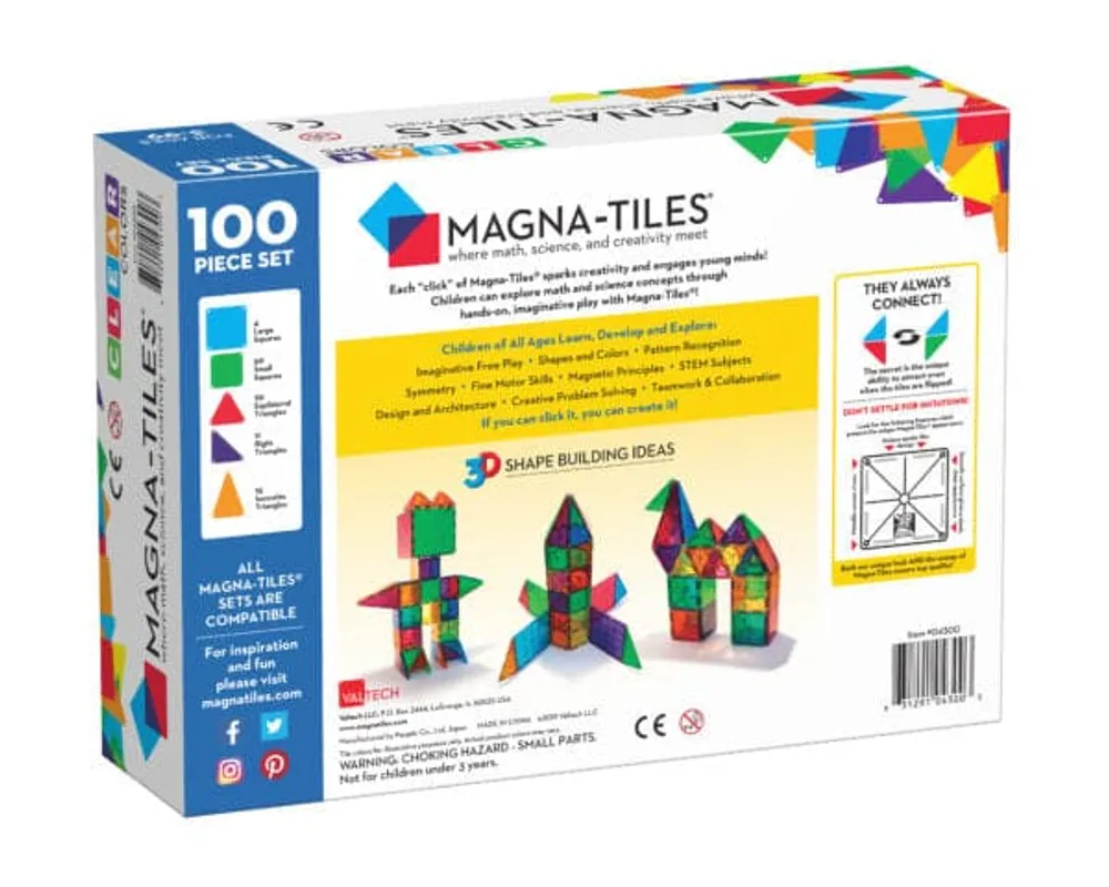 Magna-Tiles 100 Piece Set - Clear Colors