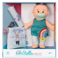 Wee Baby Stella Doll - Yoga Set Peach with Brown Hair