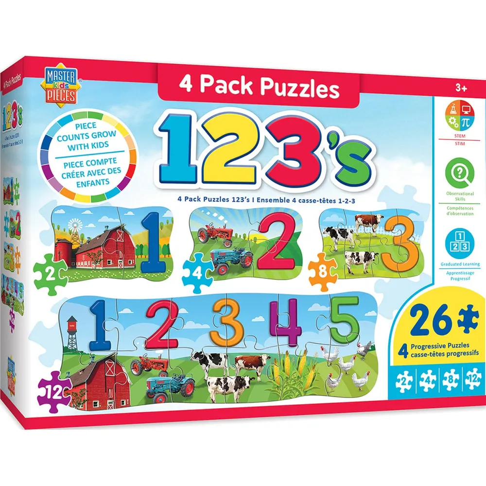 123 on the Farm - 4-Pack - 26pc Puzzles