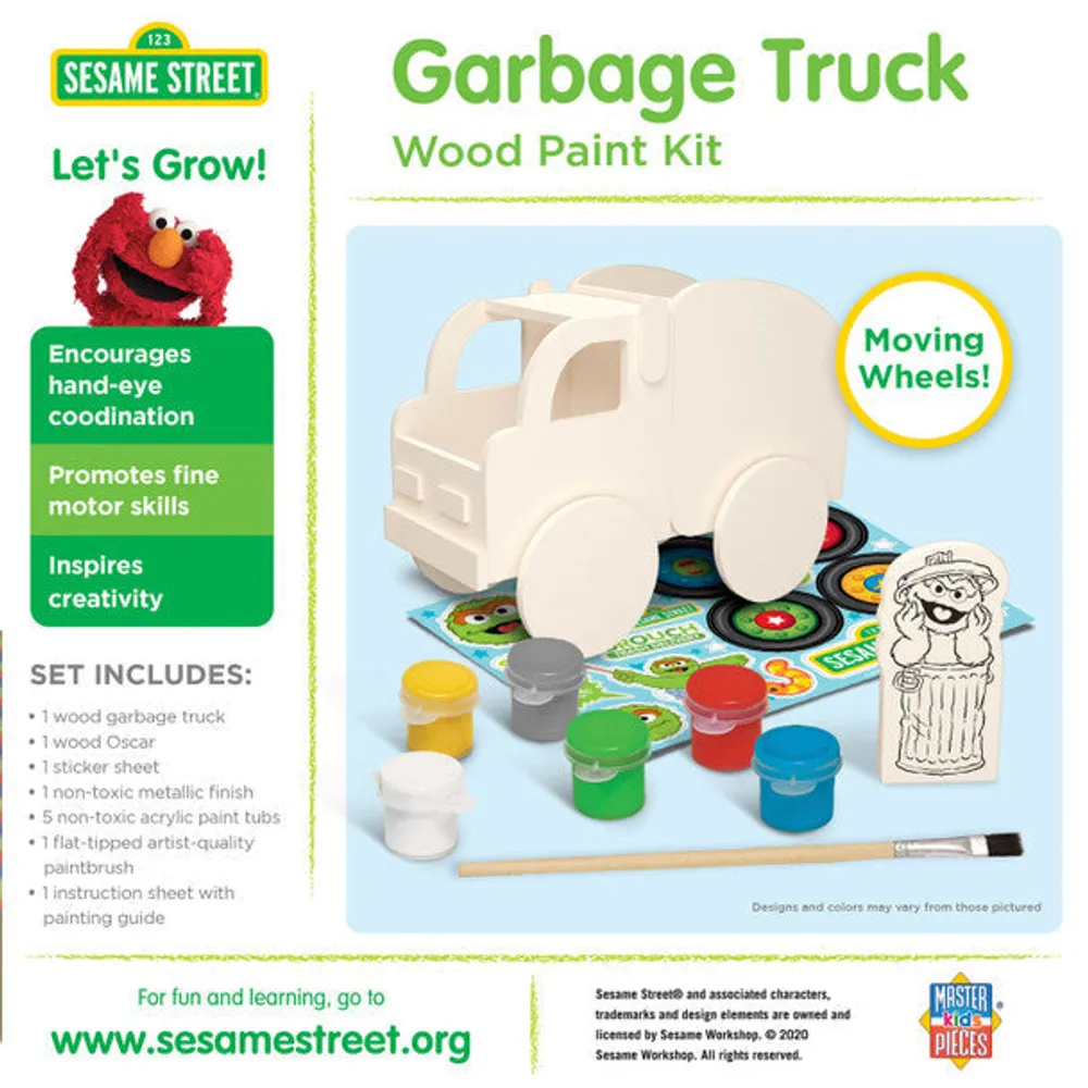 Classic Wood Paint Kit - Sesame Street Garbage Truck