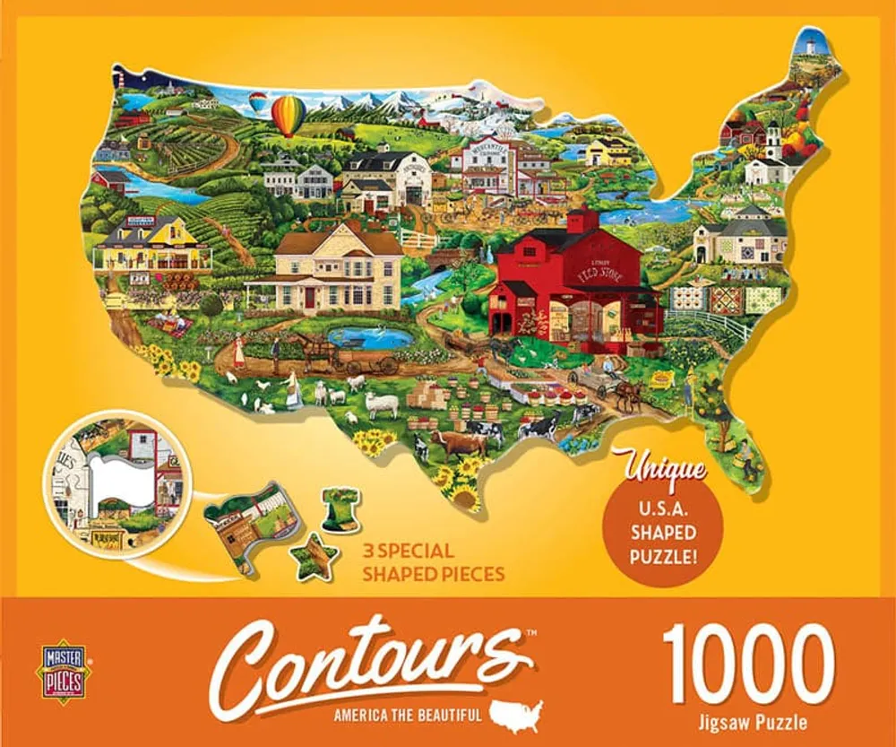 Contours - America the Beautiful - 1000pc Shaped Puzzle