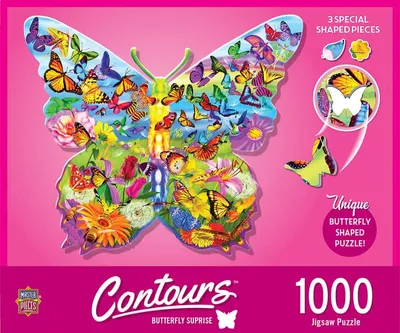 Contours - Butterfly Surprise - 1000pc Shaped Puzzle