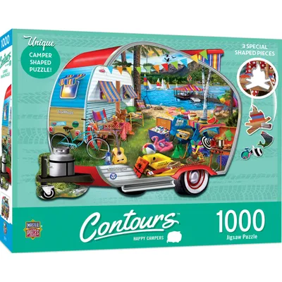 Contours - Happy Campers - 1000pc Shaped Puzzle