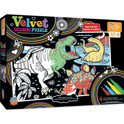Dinosaurs Velvet Coloring Right Fit - 60pc Puzzle
