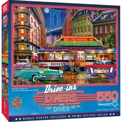 Drive-Ins, Diners, and Dives - Ricky's Diner Car - 550pc Puzzle