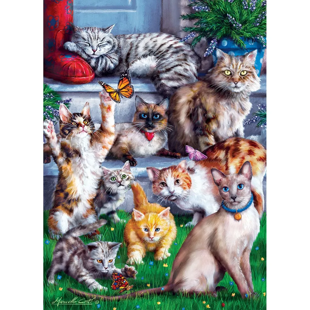 Furry Friends - Butterfly Chasers - 1000pc Puzzle
