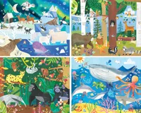 Hello World! - Animals - 4-Pack - 100pc Puzzle