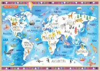 Hello World! World Map - 60pc Wood Puzzle