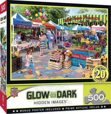 Hidden Images Glow In The Dark - Corner Market - 500pc Puzzle