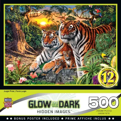 Hidden Images Glow In The Dark - Jungle Pride - 500pc Puzzle
