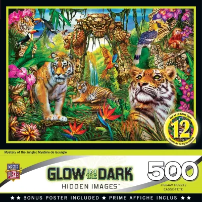 Hidden Images Glow In The Dark - Mystery of the Jungle - 500pc Puzzle
