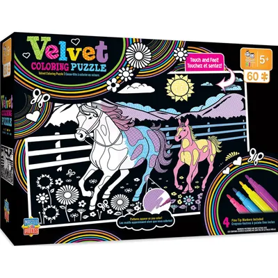 Horse and Pony Velvet Coloring - 60pc Puzzle