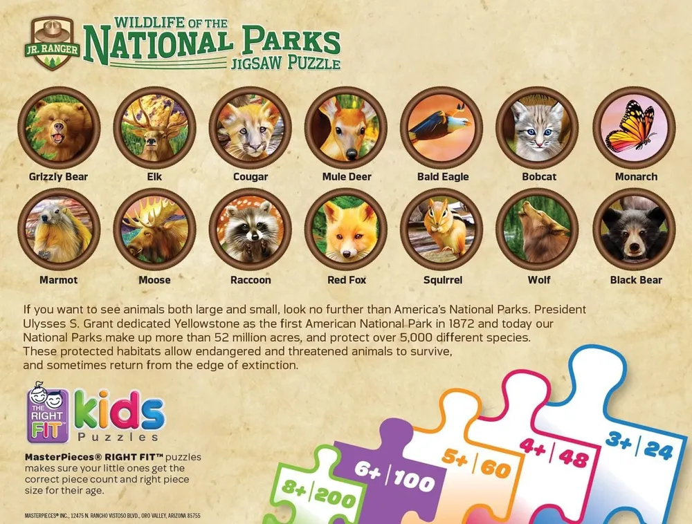 Jr Ranger - Animals of the National Parks - 100pc Puzzle