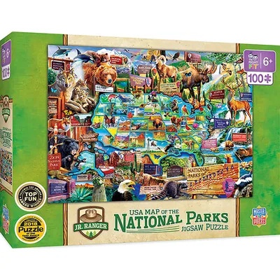 Jr. Ranger - National Parks Map - Right Fit 100pc Kids Puzzle
