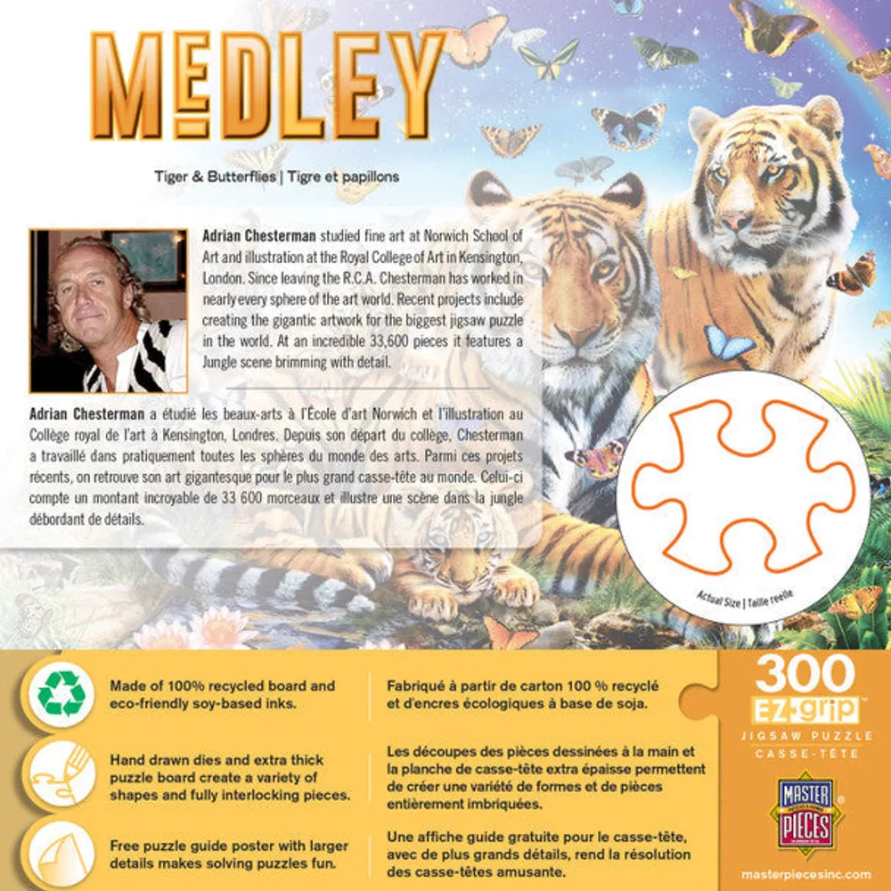 Medley - Tiger & Butterflies - 300pc EzGrip Puzzle