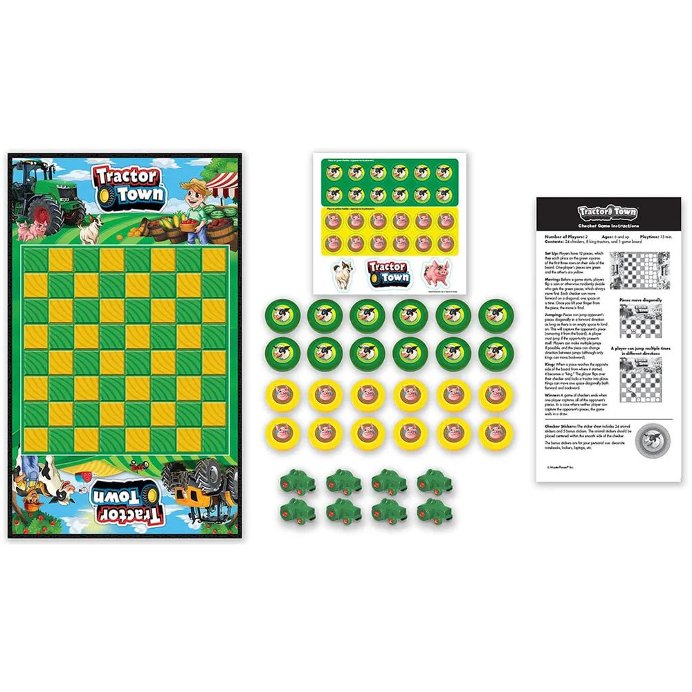 Tractor Town Checkers Board Game
