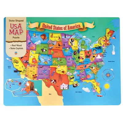 USA Map - 44pc Wood Puzzle