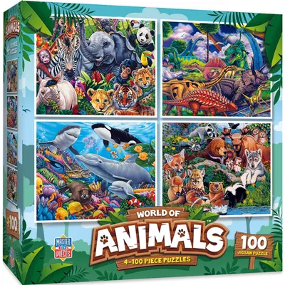 World of Animals - 4-Pack - 100pc Puzzle