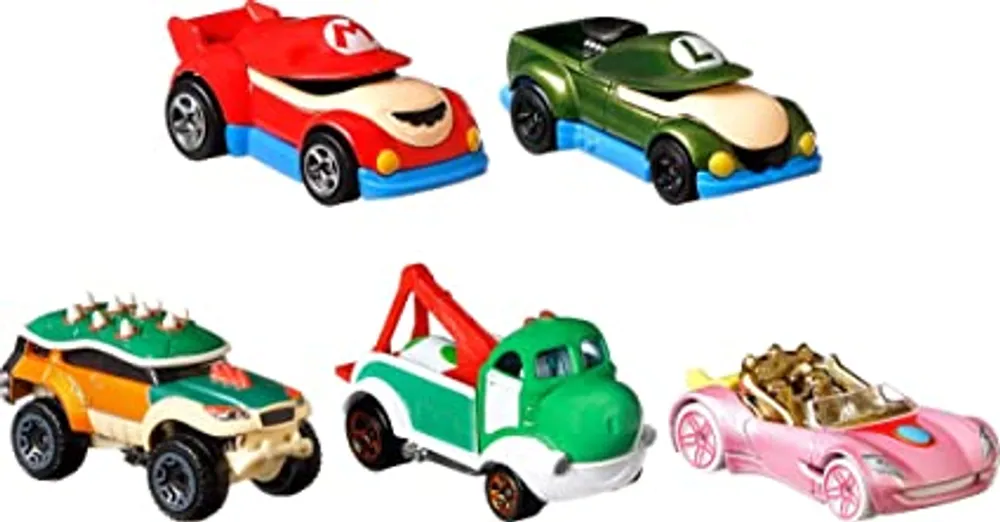 Hot Wheels Super Mario Character Car 5 Pack
