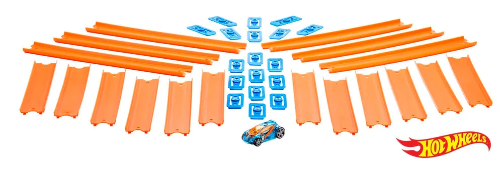 Hot Wheels Track Builder Straight Track With Car
