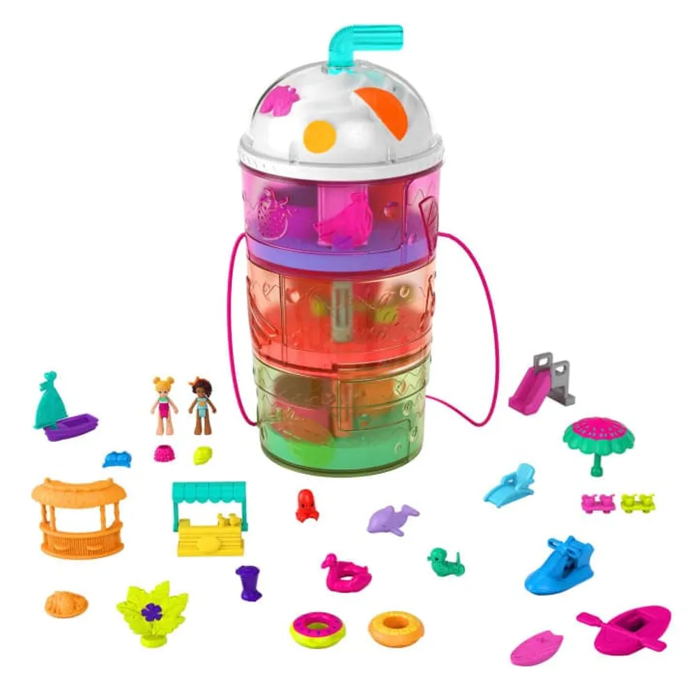 Polly Pocket Spin 'n Surprise Juice Can Waterpark