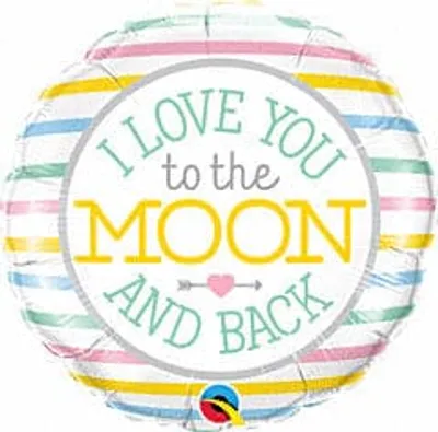 18" Moon and Back Foil Balloon