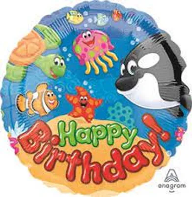 18" Sea Buddies Happy Birthday Foil Balloon
