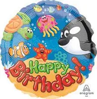 18" Sea Buddies Happy Birthday Foil Balloon