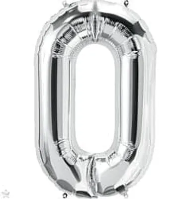 34" Silver Number Foil Balloons