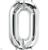 34" Silver Number Foil Balloons