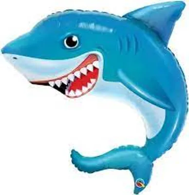 36" Smilin Shark Foil Balloon