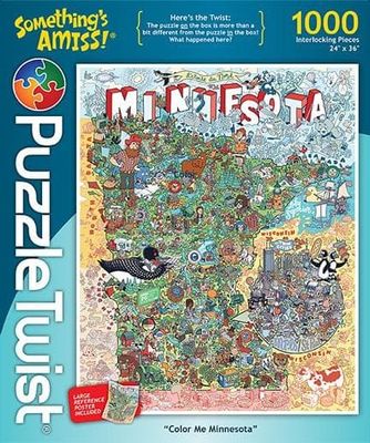 Puzzle Twist - Color Me Minnesota - 1,000 Piece Puzzle - Legacy Toys