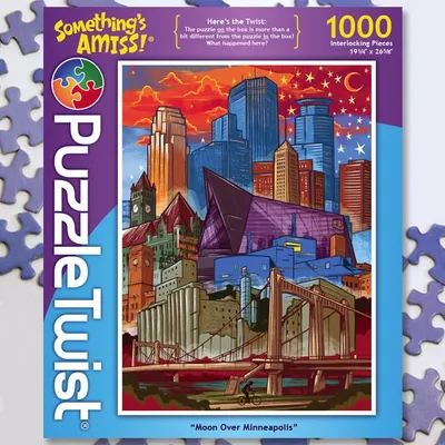 Puzzle Twist - Moon Over Minneapolis - 1,000 Piece Puzzle
