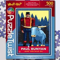 Puzzle Twist - Paul Bunyan & Babe The Blue Ox - 500 Piece Puzzle