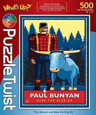 Puzzle Twist - Paul Bunyan & Babe The Blue Ox - 500 Piece Puzzle