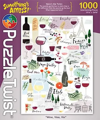 Puzzle Twist - Wine, Vino, Vin- 1,000 Piece Puzzle